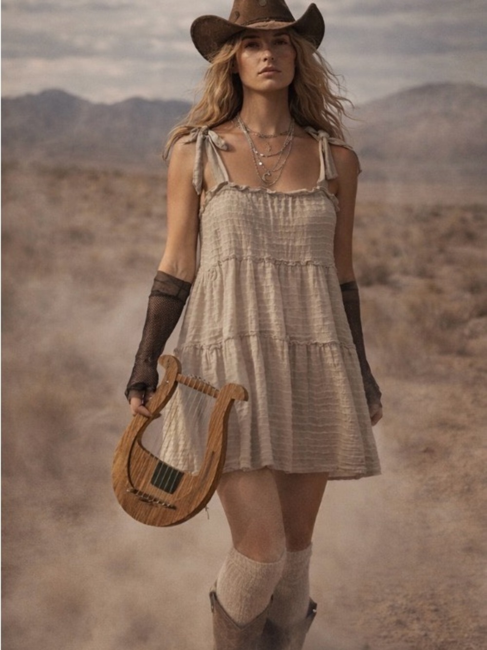 Altar’d State Sage Green Tiered Sundress Small | Boho Western Desert Dream